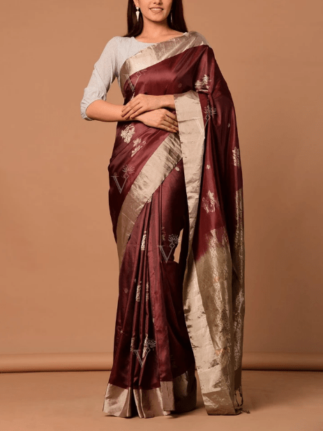 Onion Banrasi Silk Handloom Saree